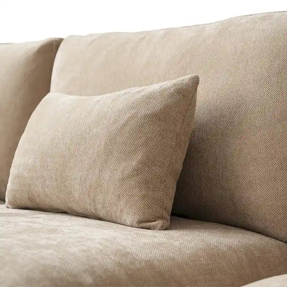 Oversized Modular Sofa with Pillows, Linen Blend Fabric Minimalist Deep Seat Sofa Couches for Living Room, Khaki
