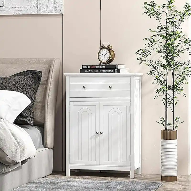 Gymax Bathroom Storage Cabinet Free Standing Large Drawer W/Adjustable