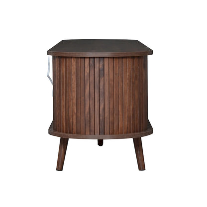 Mid-Century Modern TV Stand for 80 TV, Entertainment Center with Storage Media Console Table with 2 Drawers