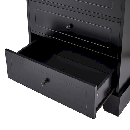 Storage Cabinet with 2 Doors and 4 Drawers for Bathroom Office