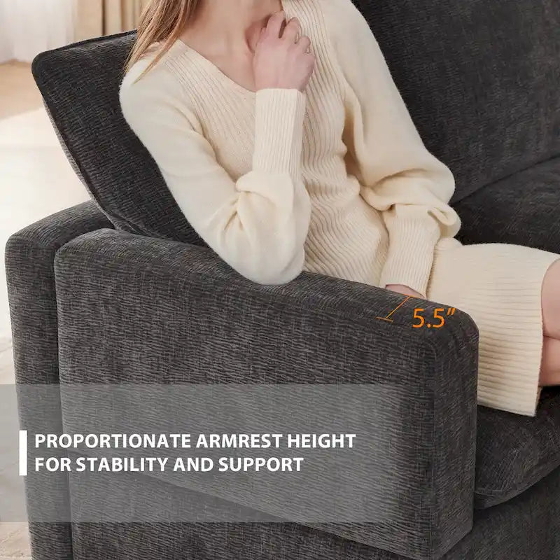 U Shape Modular Sofa, 7 Seat Chenille Sectional Upholstered Couch Set