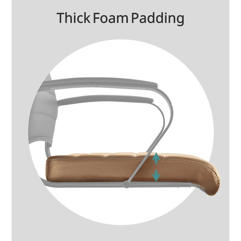 Modern Office Chair, Executive Mid-Back Conference Room Chair in PU Leather with Wheels and Arms