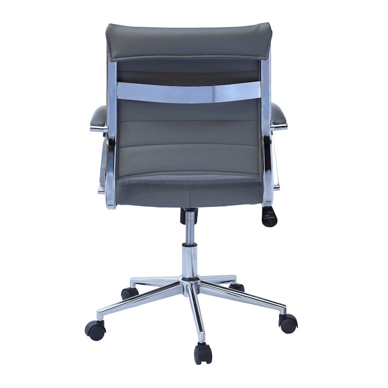 Modern Office Chair, Executive Mid-Back Conference Room Chair in PU Leather with Wheels and Arms