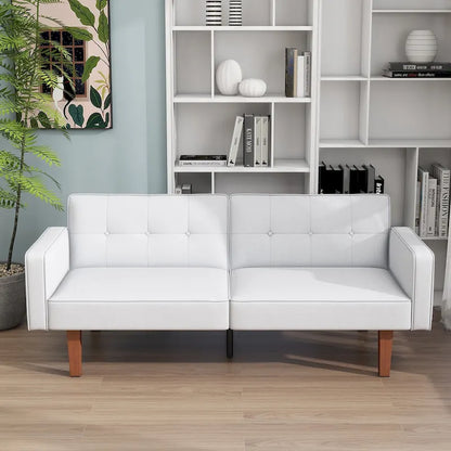 68 in. Twin Size Convertible Sofa Bed Couch w/ Tufted Adjustable Backrest, 5 Colors Optional - 22.44D x 68.11W x 28.74H