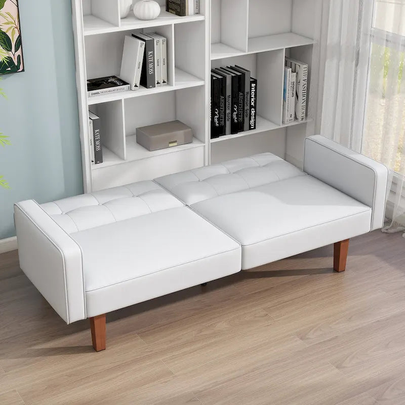 68 in. Twin Size Convertible Sofa Bed Couch w/ Tufted Adjustable Backrest, 5 Colors Optional - 22.44D x 68.11W x 28.74H