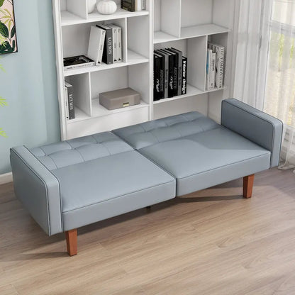 68 in. Twin Size Convertible Sofa Bed Couch w/ Tufted Adjustable Backrest, 5 Colors Optional - 22.44D x 68.11W x 28.74H