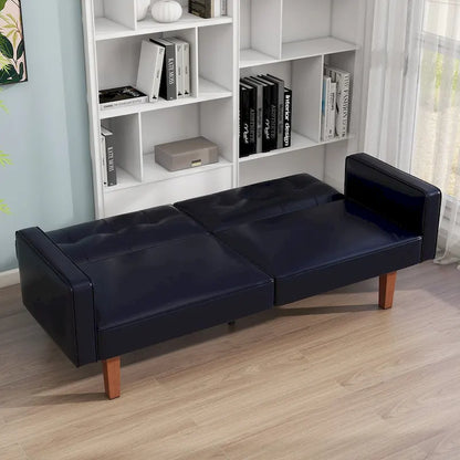 68 in. Twin Size Convertible Sofa Bed Couch w/ Tufted Adjustable Backrest, 5 Colors Optional - 22.44D x 68.11W x 28.74H