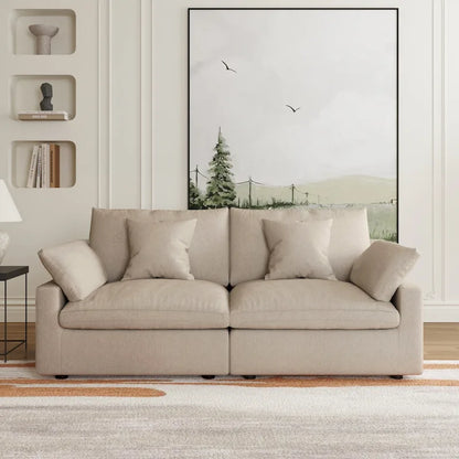 Modular Cloud Sectional Couches, Down Filled Comfort Minimalist Deep Sofa Couches for Office Apartment