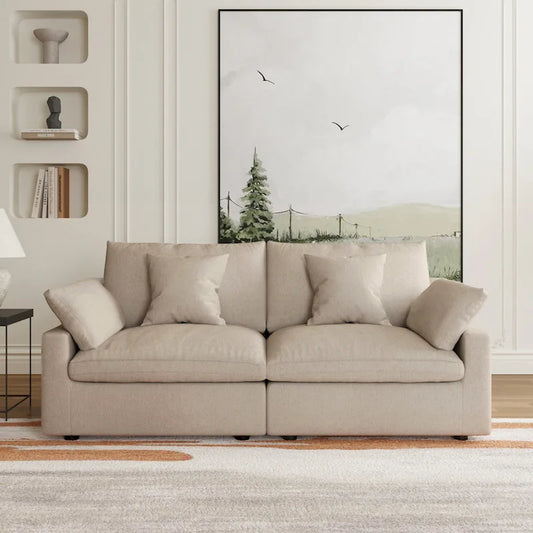 Modular Cloud Sectional Couches, Down Filled Comfort Minimalist Deep Sofa Couches for Office Apartment