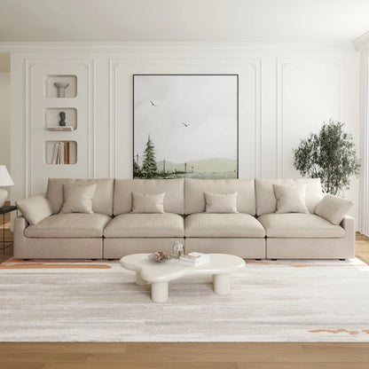 Modular Cloud Sectional Couches, Down Filled Comfort Minimalist Deep Sofa Couches for Office Apartment