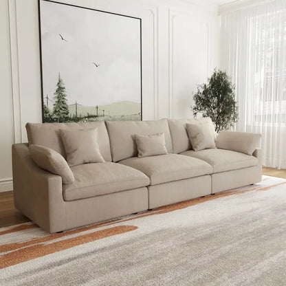Modular Cloud Sectional Couches, Down Filled Comfort Minimalist Deep Sofa Couches for Office Apartment