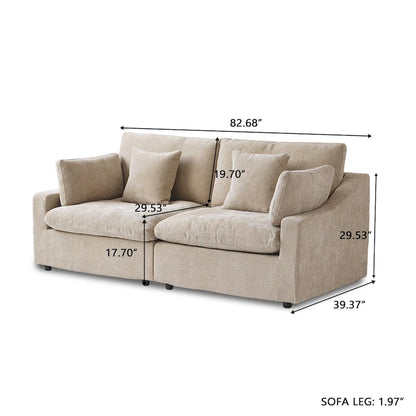 Modular Cloud Sectional Couches, Down Filled Comfort Minimalist Deep Sofa Couches for Office Apartment