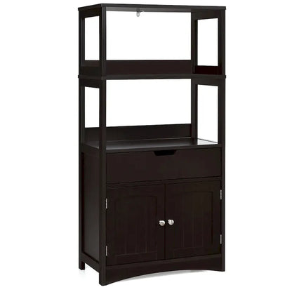 Gymax Bathroom Storage Cabinet w/Drawer Shelf Cupboard Floor Cabinet - See Details