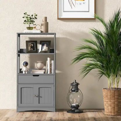 Gymax Bathroom Storage Cabinet w/Drawer Shelf Cupboard Floor Cabinet - See Details