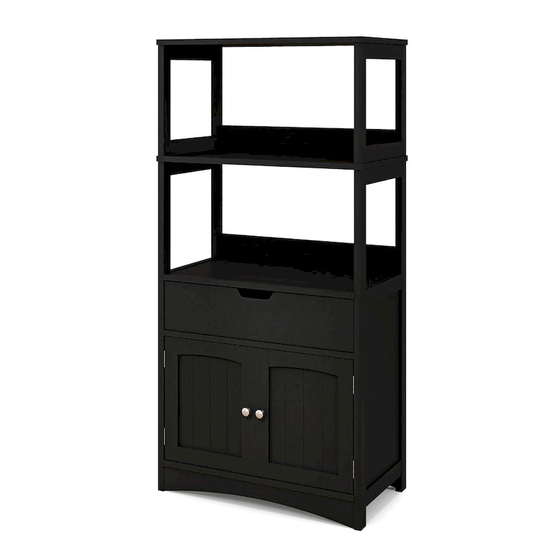 Gymax Bathroom Storage Cabinet w/Drawer Shelf Cupboard Floor Cabinet - See Details