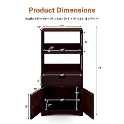 Gymax Bathroom Storage Cabinet w/Drawer Shelf Cupboard Floor Cabinet - See Details