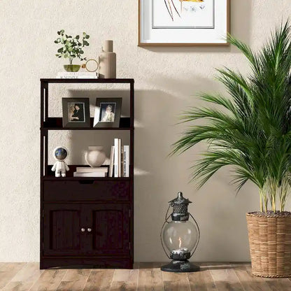 Gymax Bathroom Storage Cabinet w/Drawer Shelf Cupboard Floor Cabinet - See Details