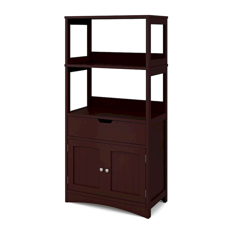 Gymax Bathroom Storage Cabinet w/Drawer Shelf Cupboard Floor Cabinet - See Details