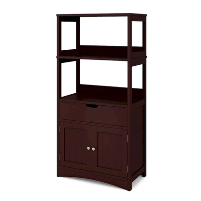 Gymax Bathroom Storage Cabinet w/Drawer Shelf Cupboard Floor Cabinet - See Details