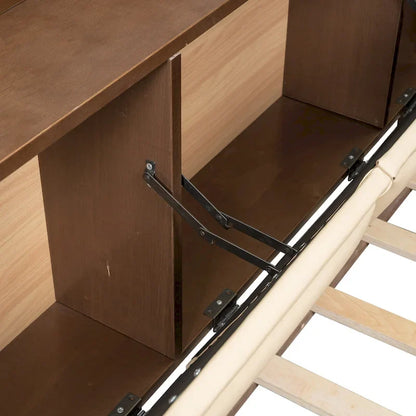 Wood Twin Size Wood Daybed with Upholstered Headboard, USB Ports, and 2 Drawers