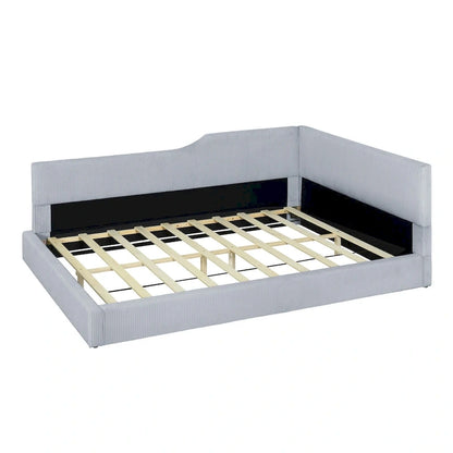 Full Size L-Shaped Daybed with Solid Frame, 500LBS Weight Capacity