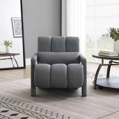 Dark Grey Modern 27.5 Upholstered Accent Chair with Pillow and High-Density Foam for Living Room