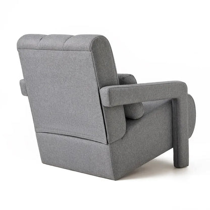 Dark Grey Modern 27.5 Upholstered Accent Chair with Pillow and High-Density Foam for Living Room