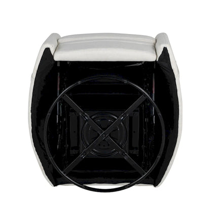 Beige Upholstered Swivel Rocker Recliner with Manual Recline, 360 Swivel, and Two Removable Cushions