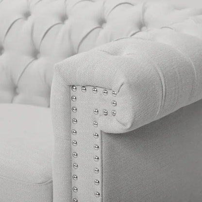 Chesterfield 3-seater Sofa with Button Tufting and Nailheads