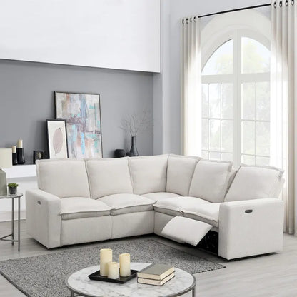 89.76 L-Shaped 5-Seater Sofa with Recliner