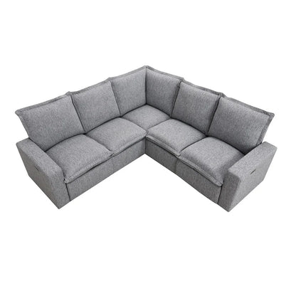 89.76 L-Shaped 5-Seater Sofa with Recliner