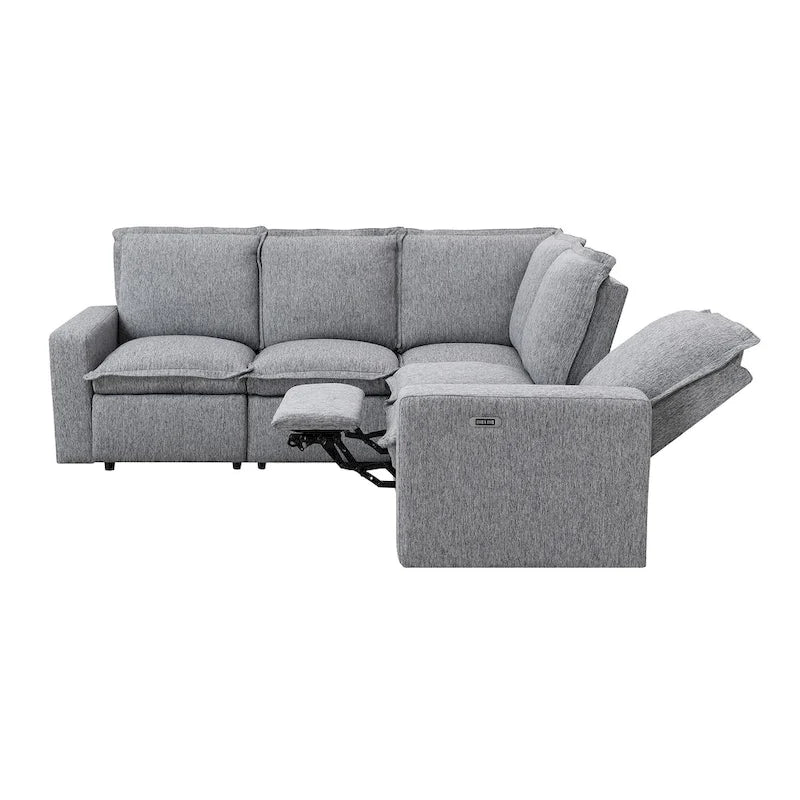 89.76 L-Shaped 5-Seater Sofa with Recliner