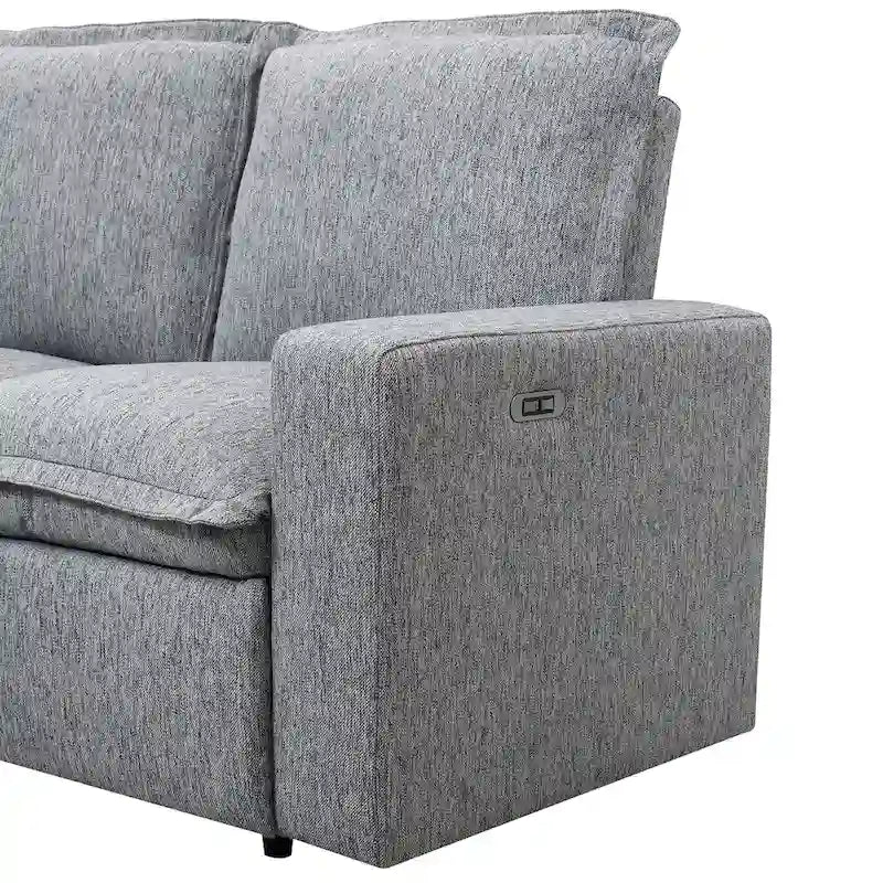 89.76 L-Shaped 5-Seater Sofa with Recliner