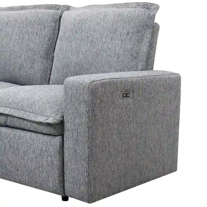 89.76 L-Shaped 5-Seater Sofa with Recliner