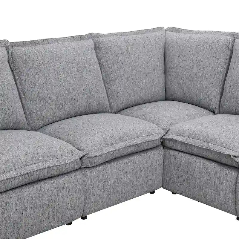89.76 L-Shaped 5-Seater Sofa with Recliner