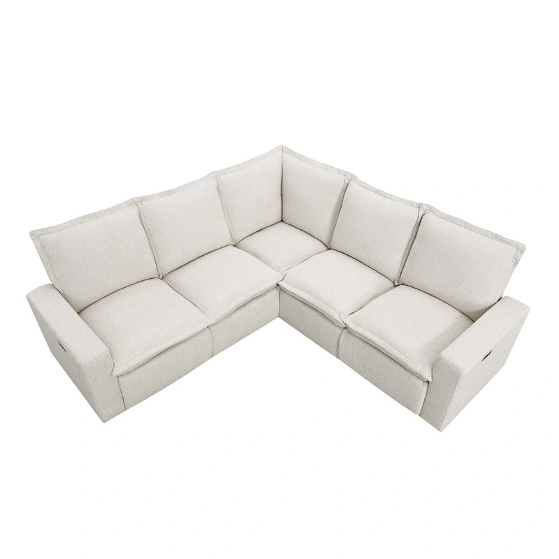 89.76 L-Shaped 5-Seater Sofa with Recliner