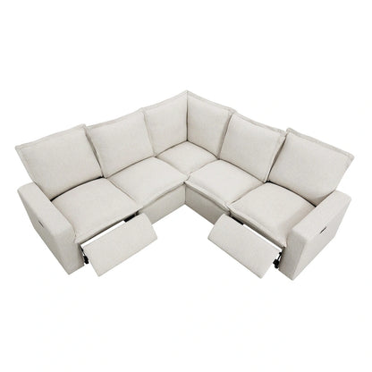 89.76 L-Shaped 5-Seater Sofa with Recliner