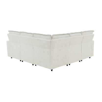 89.76 L-Shaped 5-Seater Sofa with Recliner