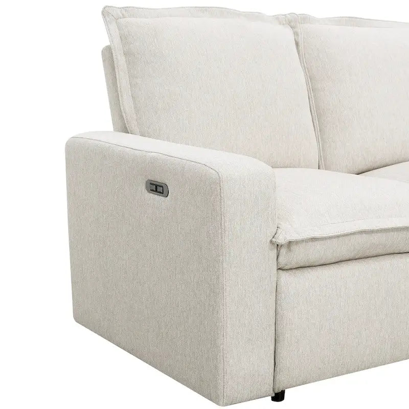 89.76 L-Shaped 5-Seater Sofa with Recliner