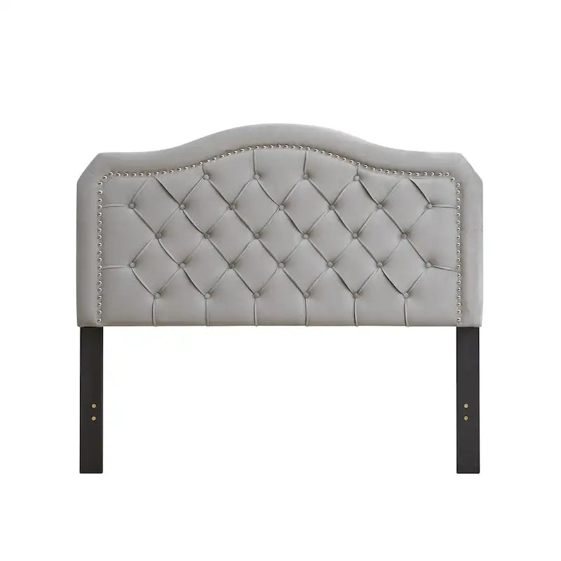 Queen Size Button Tufted Bed with Strong Wood Slat Support