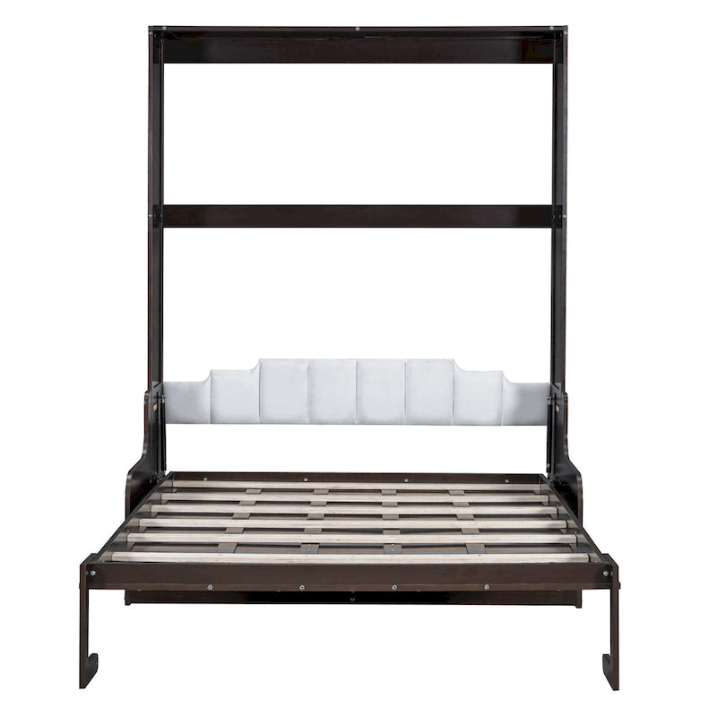 Espresso Queen Size Multi-function Murphy Bed with Cushion