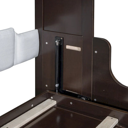 Espresso Queen Size Multi-function Murphy Bed with Cushion