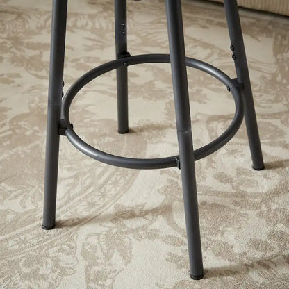 Rustic Style 7-Piece Dining Set with Rectangular Table and PU Leather Bar Chairs