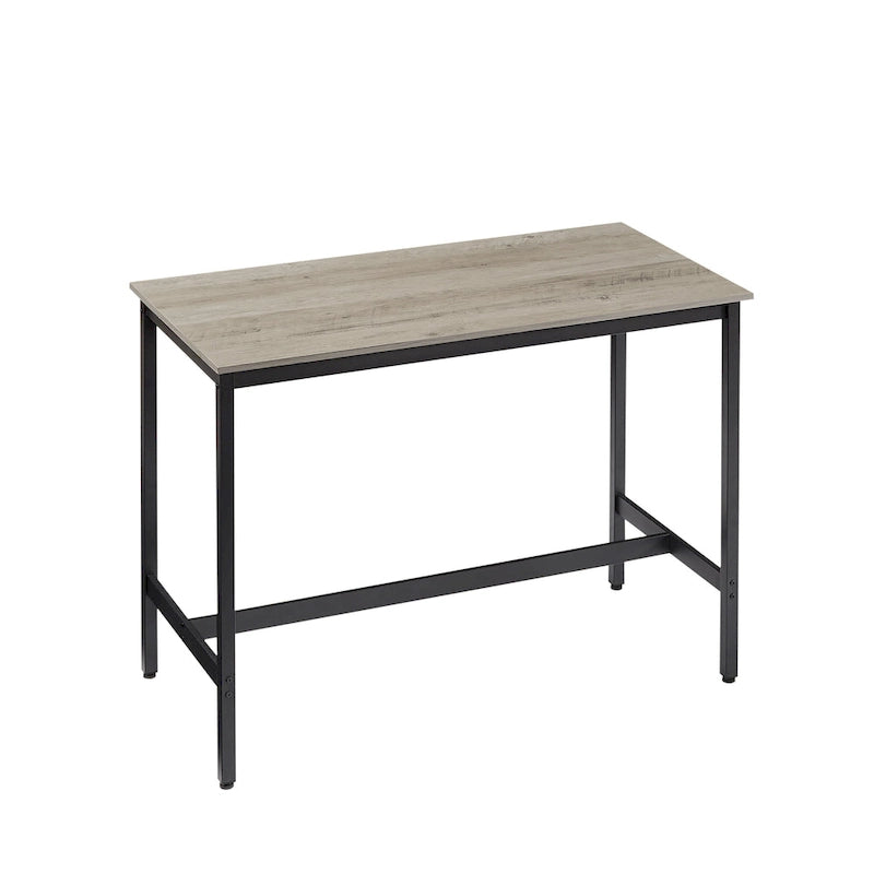 Rustic Style 7-Piece Dining Set with Rectangular Table and PU Leather Bar Chairs