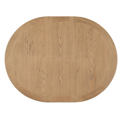 Retro 5-Piece Wooden Dining Table Set with Extendable Round Table & 4 Chairs