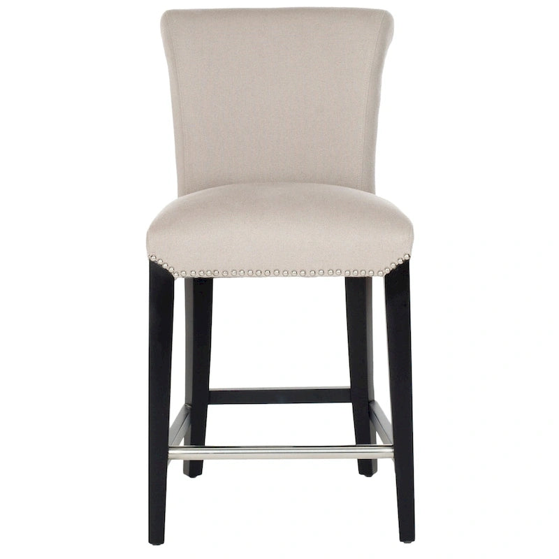 SAFAVIEH Jenelle Black Faux Leather 23-inch Counter Stool - 18.7 W x 23 D x 36.4 H - 19Wx23Dx36H