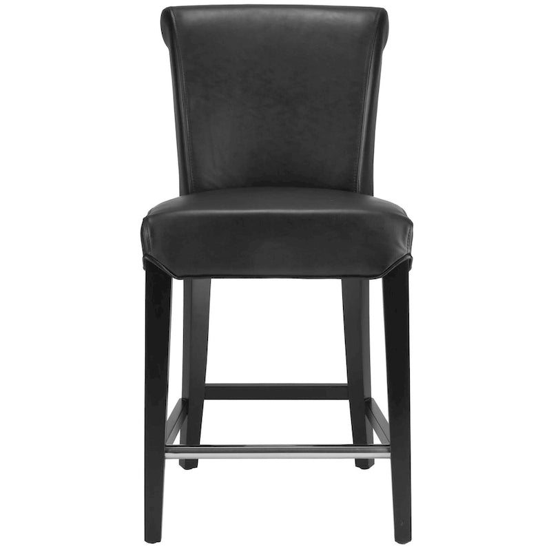 SAFAVIEH Jenelle Black Faux Leather 23-inch Counter Stool - 18.7 W x 23 D x 36.4 H - 19Wx23Dx36H