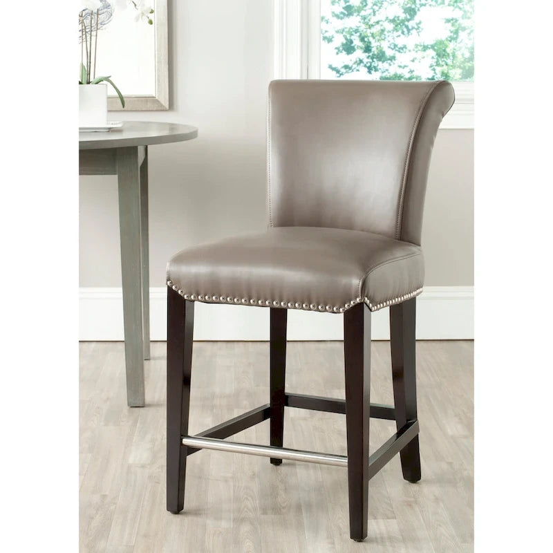 SAFAVIEH Jenelle Black Faux Leather 23-inch Counter Stool - 18.7 W x 23 D x 36.4 H - 19Wx23Dx36H