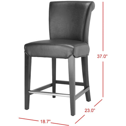 SAFAVIEH Jenelle Black Faux Leather 23-inch Counter Stool - 18.7 W x 23 D x 36.4 H - 19Wx23Dx36H