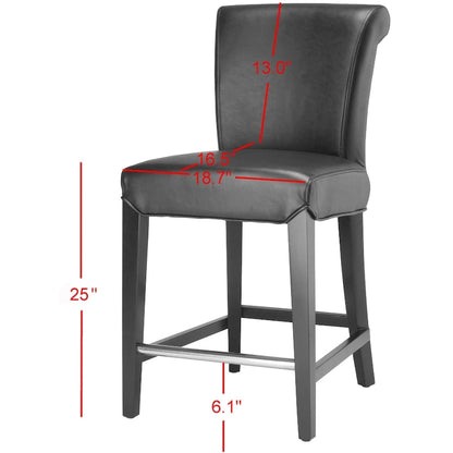 SAFAVIEH Jenelle Black Faux Leather 23-inch Counter Stool - 18.7 W x 23 D x 36.4 H - 19Wx23Dx36H
